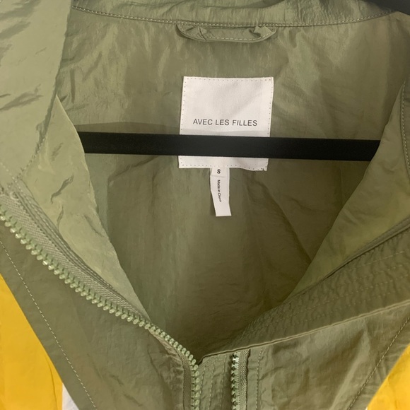 Avec Les Filles Colorblock Nylon Track Jacket - Size S - Olive Multi - NWT - Picture 7 of 10